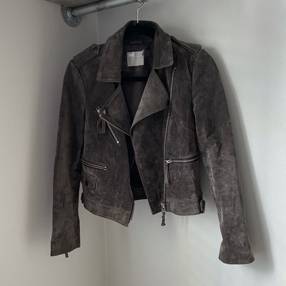 ASOS Jackets & Blazers - ASOS Real Suede Leather Moto Style Brown Jacket